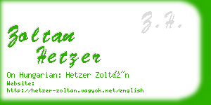 zoltan hetzer business card